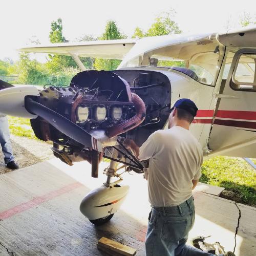 Jeremy starting on an oil change